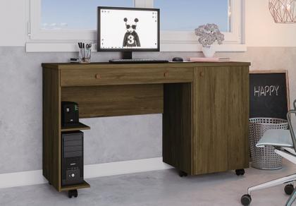 Imagem de Escrivaninha Ariel Freijo 2 gavetas 1 porta, prateleira para CPU e rodízios Luxo Móveis Primus