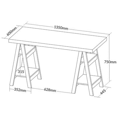 Imagem de Escrivaninha Art II Mesa estilo Cavalete com Prateleiras