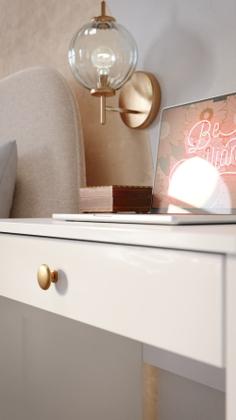 Imagem de Escrivaninha Bancada para Notebook Quarto Mesa de Computador Home Office Estudo Estação de Trabalho com 1 Gaveta Estilo Branco