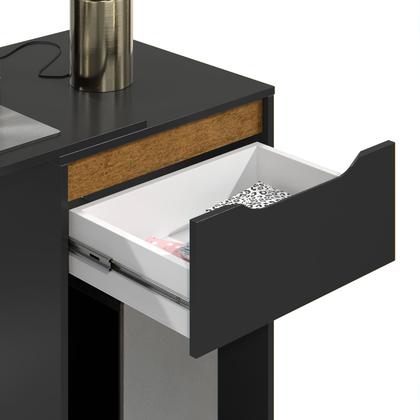 Imagem de Escrivaninha Bancada para Notebook Quarto Mesa de Computador Home Office Estudo Estação de Trabalho com 1 Gaveta Flow