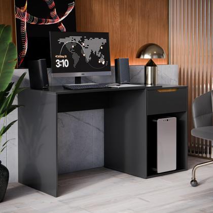 Imagem de Escrivaninha Bancada para Notebook Quarto Mesa de Computador Home Office Estudo Estação de Trabalho com 1 Gaveta Flow