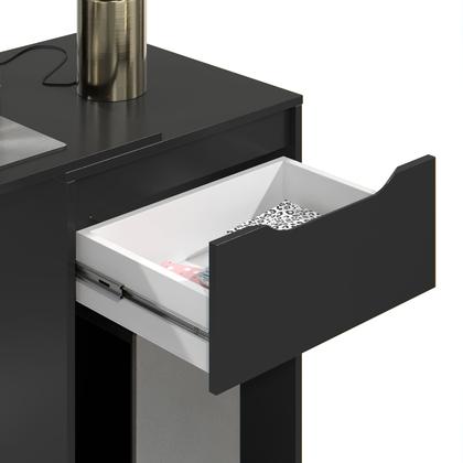 Imagem de Escrivaninha Bancada para Notebook Quarto Mesa de Computador Home Office Estudo Estação de Trabalho com 1 Gaveta Flow Preto