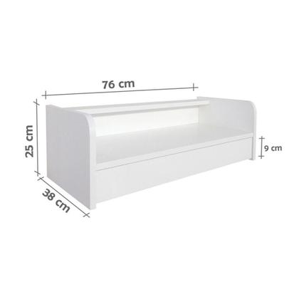 Imagem de Escrivaninha Bancada Suspensa com Gaveta Mesa Notebook Branco