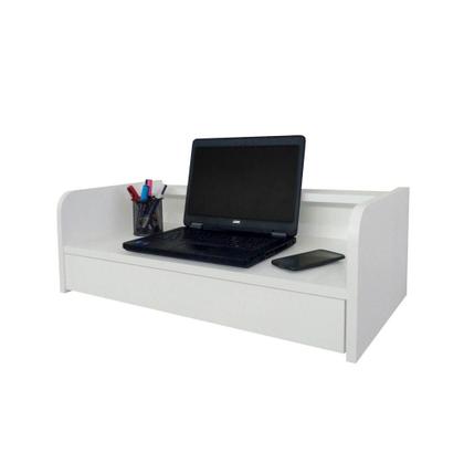 Imagem de Escrivaninha Bancada Suspensa com Gaveta Mesa Notebook Branco