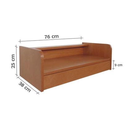 Imagem de Escrivaninha Bancada Suspensa com Gaveta Mesa Notebook Madeira Natural