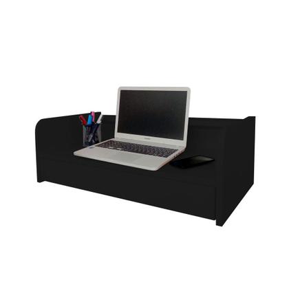 Imagem de Escrivaninha Bancada Suspensa com Gaveta Mesa Notebook Preto