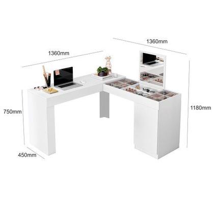 Imagem de Escrivaninha canto mobler penteadeira  star branco fosco