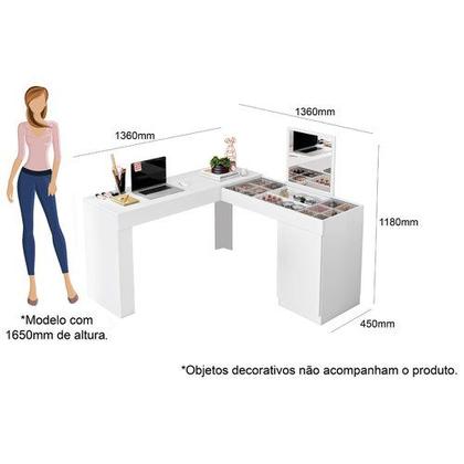 Imagem de Escrivaninha canto mobler penteadeira star branco fosco