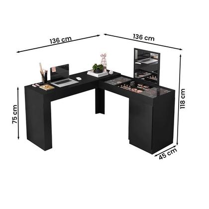 Imagem de Escrivaninha Canto Penteadeira Star com Vidros de Correr