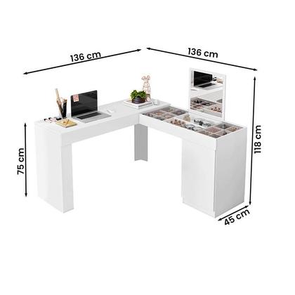 Imagem de Escrivaninha Canto Penteadeira Star com Vidros de Correr