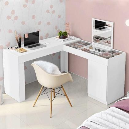 Imagem de Escrivaninha Canto Penteadeira Star com Vidros de Correr