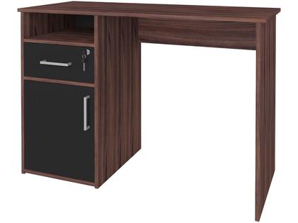 Imagem de Escrivaninha Com 1 Porta e 1 Gaveta Artany Hall Cor Ipe com Preto