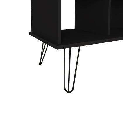 Imagem de Escrivaninha Com 1 Porta e 5 Nichos Artany Dubai Cor Ipê com Preto