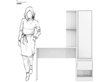 Imagem de Escrivaninha com Armário 1 Gaveta 3 Prateleiras Demóbile Offic