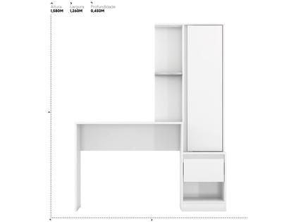 Imagem de Escrivaninha com Armário 1 Gaveta 3 Prateleiras Demóbile Offic