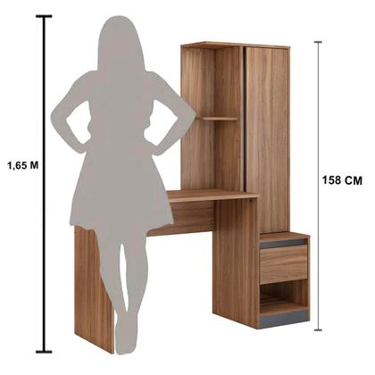 Imagem de Escrivaninha com Armario 1 Porta 1 Gaveta 1 Nicho Office Bélgica