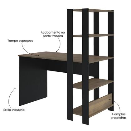 Imagem de Escrivaninha com Estante 4 Prateleiras Match