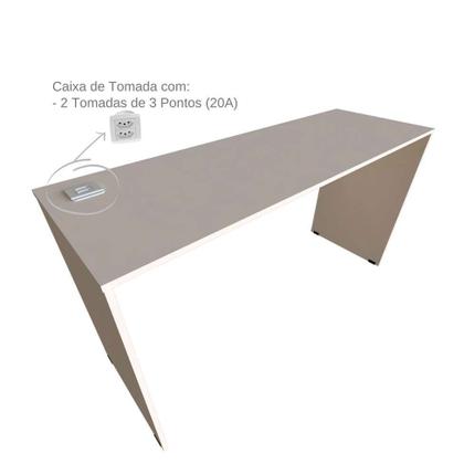 Imagem de Escrivaninha com Estante e Prateleira KitCubos Branca