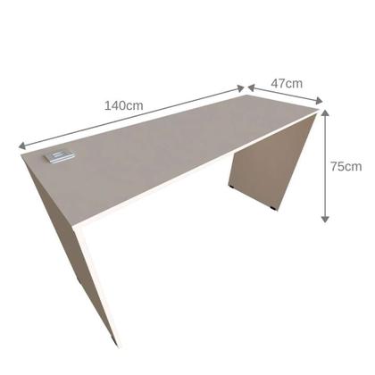 Imagem de Escrivaninha com Estante e Prateleira KitCubos Branca