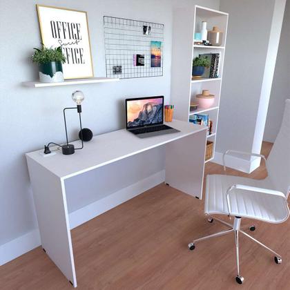 Imagem de Escrivaninha com Estante e Prateleira KitCubos Branca