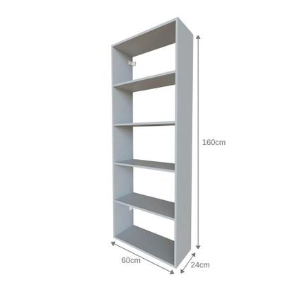 Imagem de Escrivaninha com Estante e Prateleira KitCubos Cinza Cristal