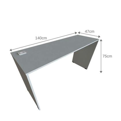 Imagem de Escrivaninha com Estante e Prateleira KitCubos Cinza Cristal