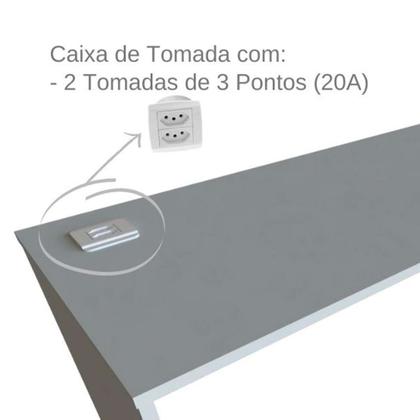 Escrivaninha com Estante e Prateleira KitCubos Cinza Cristal - Bramov Imagem de Escrivaninha com Estante e Prateleira KitCubos Cinza Cristal
