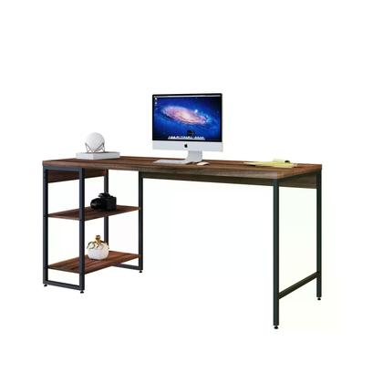 Imagem de Escrivaninha com Estante Industrial com 2 Nichos - Nogal/Preto