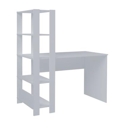 Imagem de Escrivaninha Com Estante Lateral Artely Match Cor Branco