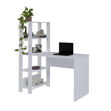 Imagem de Escrivaninha Com Estante Lateral Artely Match Cor Branco