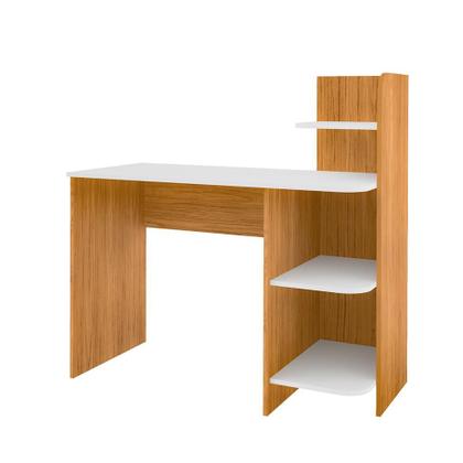 Imagem de Escrivaninha com Estante Link Carvalho e Branca