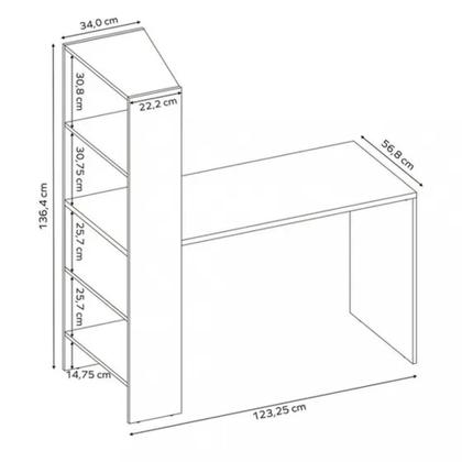 Imagem de Escrivaninha com Estante Office NT 2105 Notável Móveis