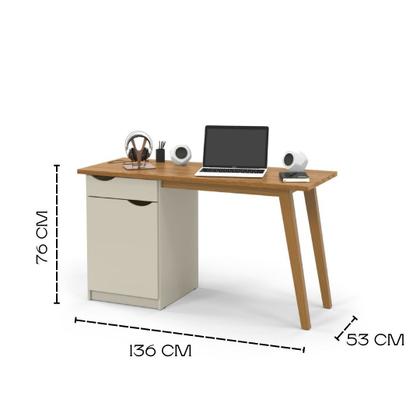 Imagem de Escrivaninha com Estante para Computador 1 Gaveta Prism Patrimar Moveis