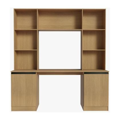 Imagem de Escrivaninha com Estante Smart MP6075 2 Portas MDF 180CM Amadeirado Multimóveis