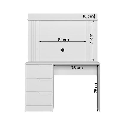 Imagem de Escrivaninha com Painel Doble Ripado 120cm 3 Gavetas