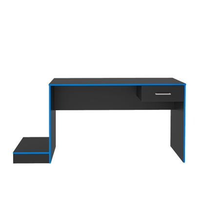 Imagem de Escrivaninha Com Porta CPU e 1 Gaveta Artely Gamer Cor Preto com Azul