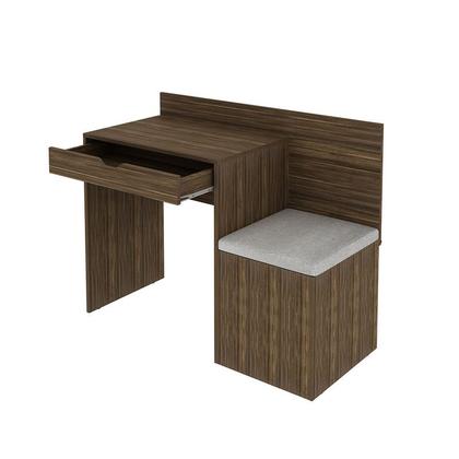 Imagem de Escrivaninha Com Puff 1 Gaveta 107,3x84,5x46,5 cm Nogal