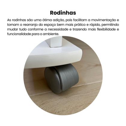 Imagem de Escrivaninha com Rodinhas, Espaço para Computador, CPU e Suporte para Teclado 160 Artely Branco