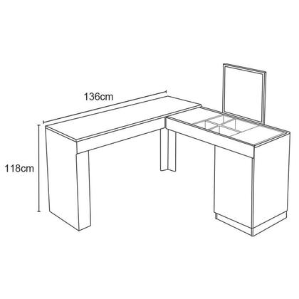 Imagem de Escrivaninha de Canto com Penteadeira Paris Preto Fosco Liso - Fênix