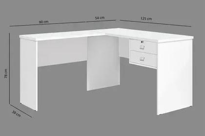 Imagem de Escrivaninha de canto em l village móveis branco