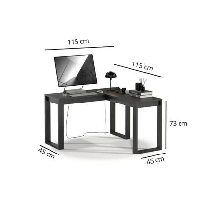 Imagem de Escrivaninha De Canto Mesa Para Trabalho Notebook PC Com Estilo Industrial