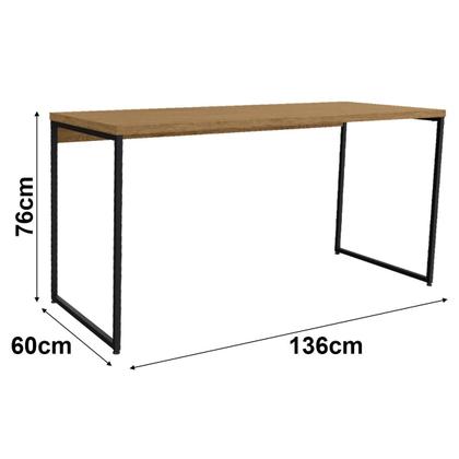 Imagem de Escrivaninha de Escritorio e Quarto 136cm Freijo/Preto Fosco