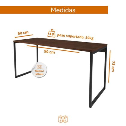 Imagem de Escrivaninha de escritório Trabalho Estilo Industrial Mesa para Estudo Home Office