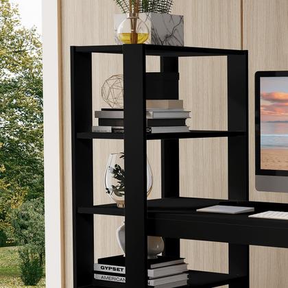 Imagem de Escrivaninha De Madeira Industrial Para Estudos E Notebook - Pronta Entrega