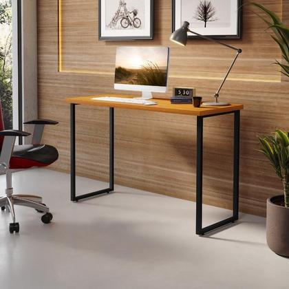 Imagem de Escrivaninha Desing Industrial Mesa Com Pés De Ferro E Tampo De MDF Para Notebook Computador Estudo Home Office