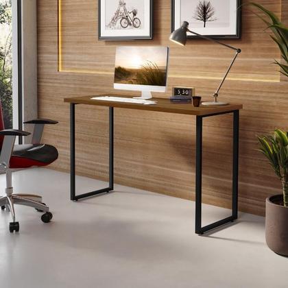 Imagem de Escrivaninha Desing Industrial Mesa Com Pés De Ferro E Tampo De MDF Para Notebook Computador Estudo Home Office