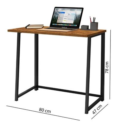 Imagem de Escrivaninha Dobrável Compacta Funcional Industrial Mesa Para Notebook Computador Estudo Home Office