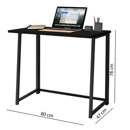 Imagem de Escrivaninha Dobrável Compacta Funcional Industrial Mesa Para Notebook Computador Estudo Home Office