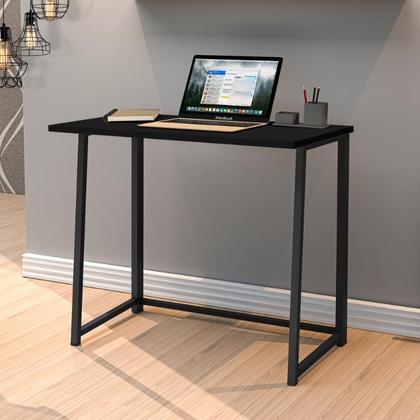 Imagem de Escrivaninha Dobrável Compacta Funcional Industrial Mesa Para Notebook Computador Estudo Home Office