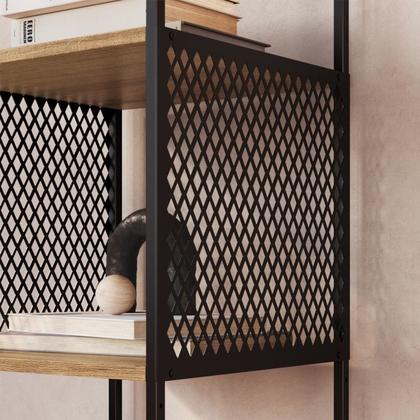 Imagem de Escrivaninha Dobravel Estante 180 Cm Industrial 22X23 Preto Mell PP